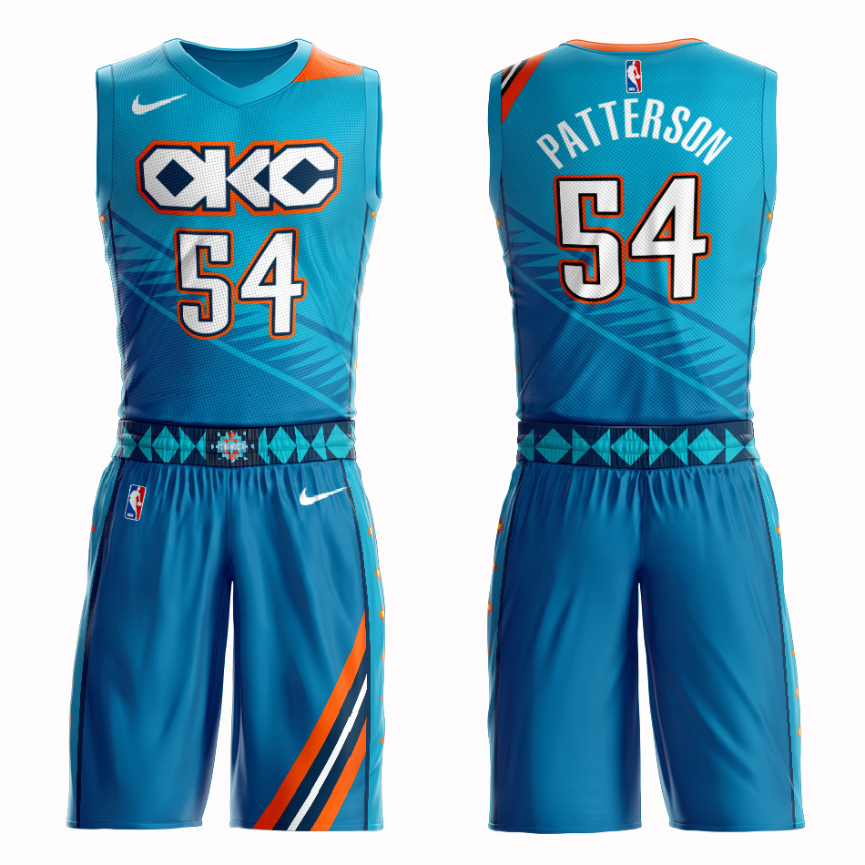 Customized 2019 Men Oklahoma City Thunder #54 Patterson blue NBA Nike jersey